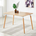 Dining Table and Ghost Chair Set for 4 - Eiffel Plastic Chairs and a Rectangle Dining Table