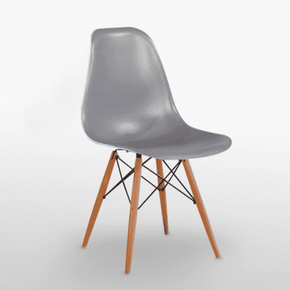 Dining Table and Ghost Chair Set for 4 - Eiffel Plastic Chairs and a Rectangle Dining Table