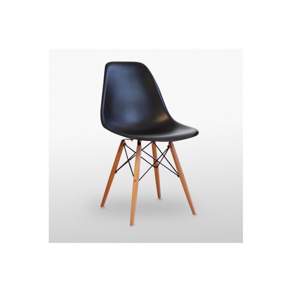 Dining Table and Ghost Chair Set for 4 - Eiffel Plastic Chairs and a Rectangle Dining Table