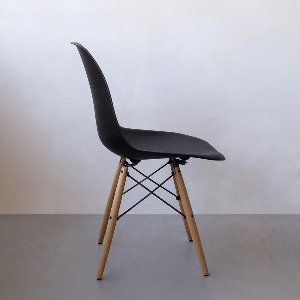Dining Table and Ghost Chair Set for 4 - Eiffel Plastic Chairs and a Rectangle Dining Table