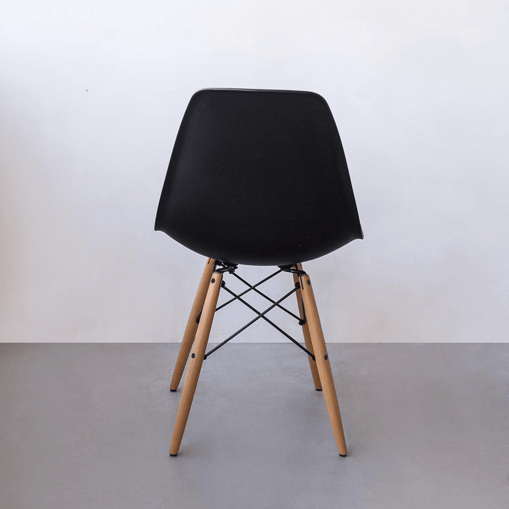 Dining Table and Ghost Chair Set for 4 - Eiffel Plastic Chairs and a Rectangle Dining Table