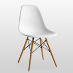 Dining Table and Ghost Chair Set for 4 - Eiffel Plastic Chairs and a Rectangle Dining Table
