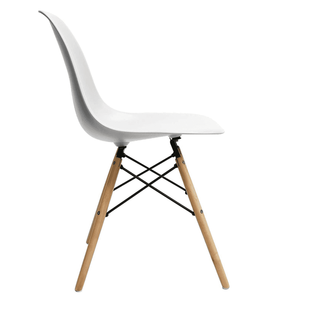 Dining Table and Ghost Chair Set for 4 - Eiffel Plastic Chairs and a Rectangle Dining Table