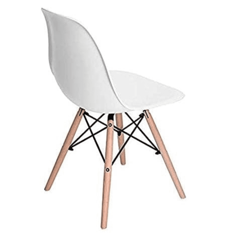 Dining Table and Ghost Chair Set for 4 - Eiffel Plastic Chairs and a Rectangle Dining Table