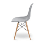 Dining Table and Ghost Chair Set for 4 - Eiffel Plastic Chairs and a Rectangle Dining Table