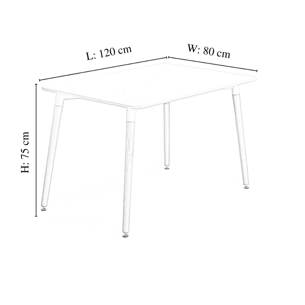 Dining Table and Ghost Chair Set for 4 - Eiffel Plastic Chairs and a Rectangle Dining Table