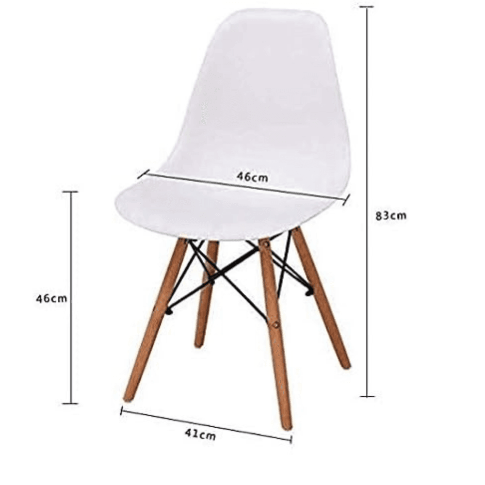 Dining Table and Ghost Chair Set for 4 - Eiffel Plastic Chairs and a Rectangle Dining Table