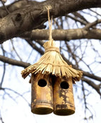 Tiki Wooden Hanging Bird Nest Box Rustic Garden Bird House Shelter
