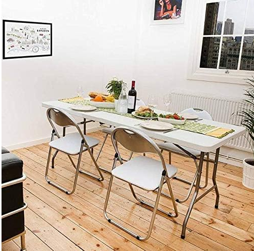 Heavy Duty 6ft White Folding Trestle Table 150kg Capacity