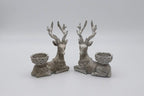 Set of Two Resin Deer Tealight Holder