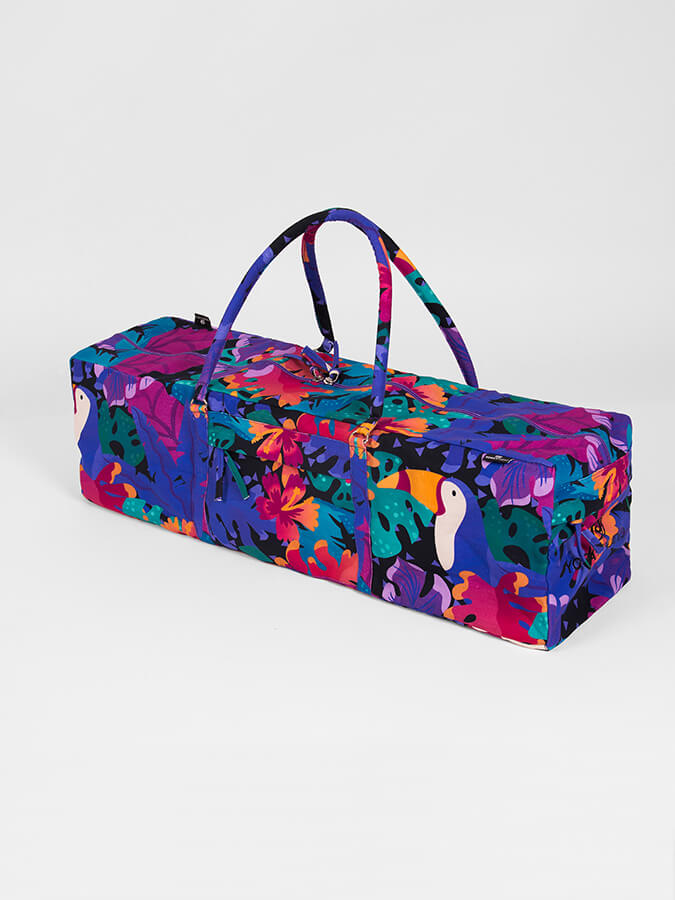 Yoga Studio GOTS Organic Cotton Designed Yoga Equipment Kit Bag - Floral Collection Toucan
