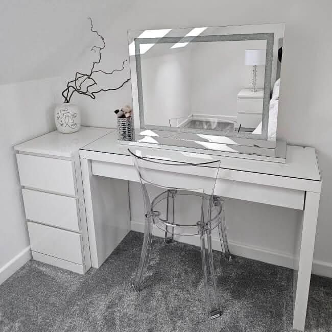 Crystal Vanity Face LED Mirror 80x60cm