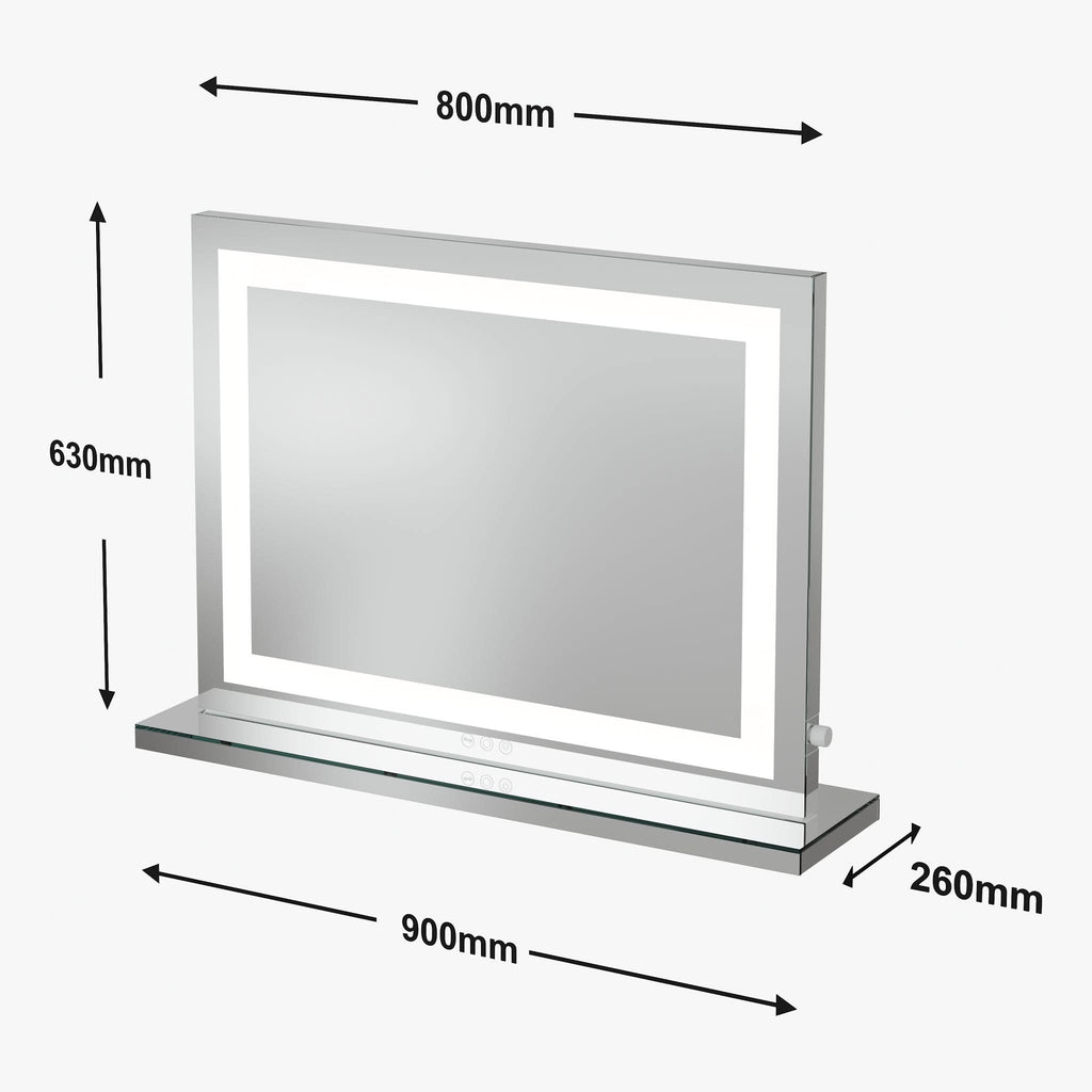 Crystal Vanity Face LED Mirror 80x60cm
