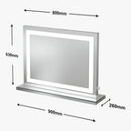 Crystal Vanity Face LED Mirror 80x60cm