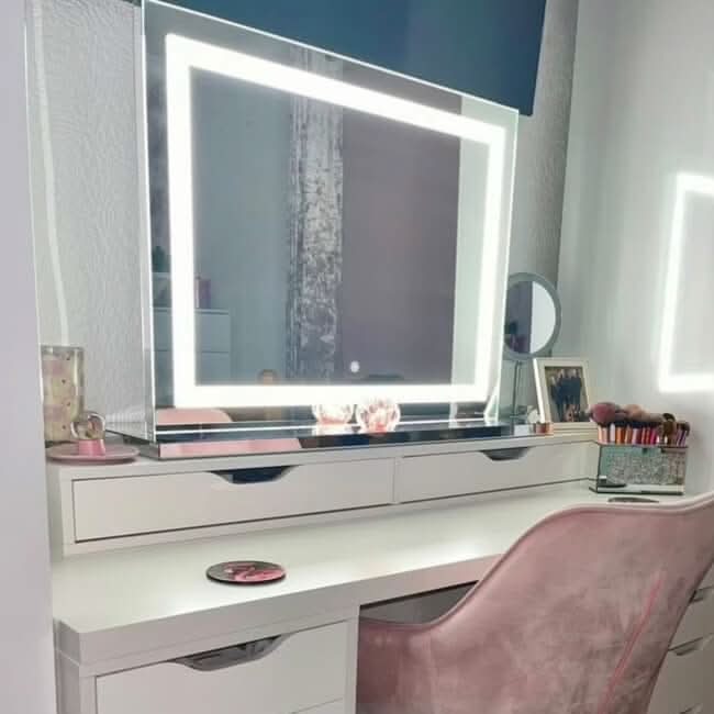 Crystal Vanity Face LED Mirror 80x60cm