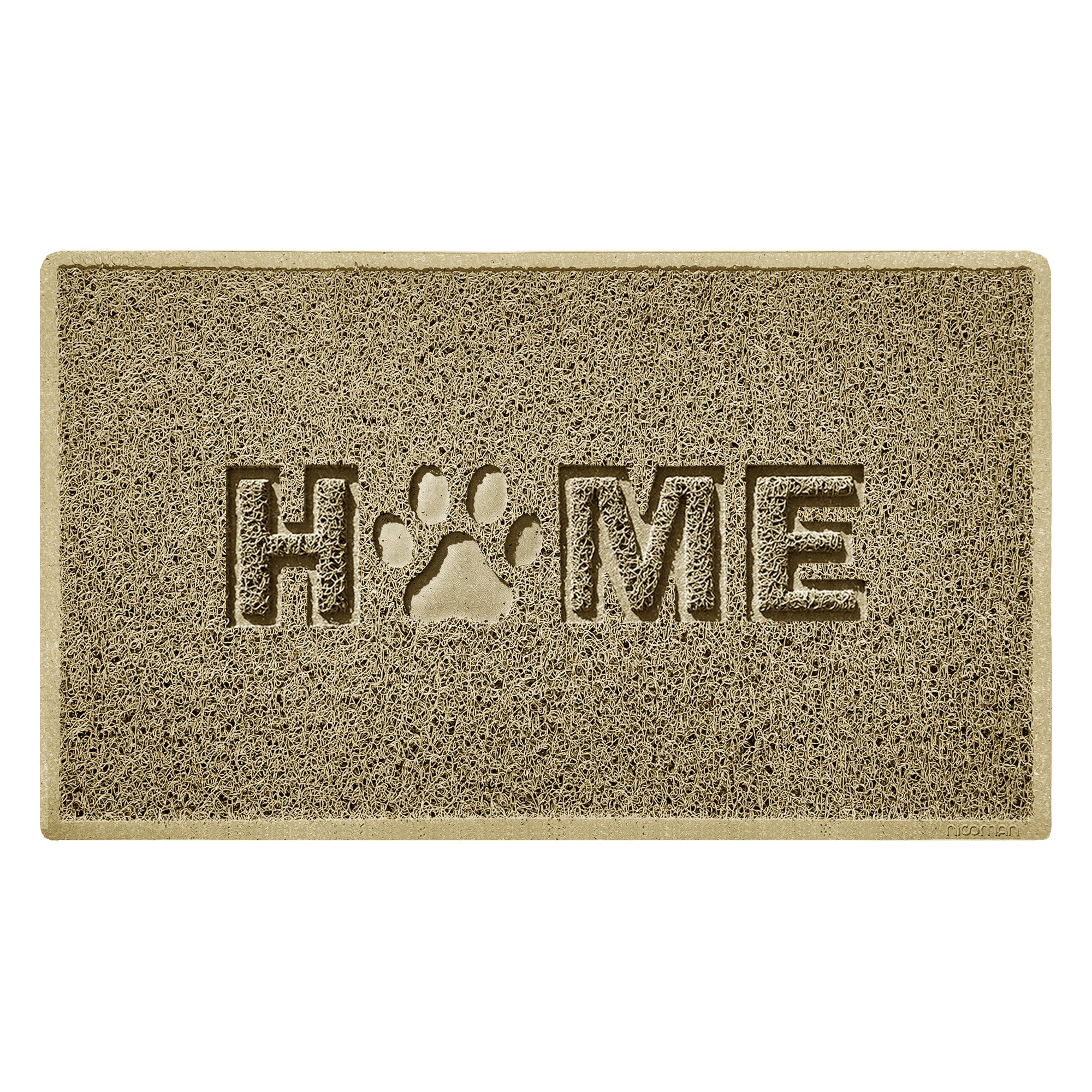Home Paw Embossed Spaghetti Doormat Beige 75cm x 44cm