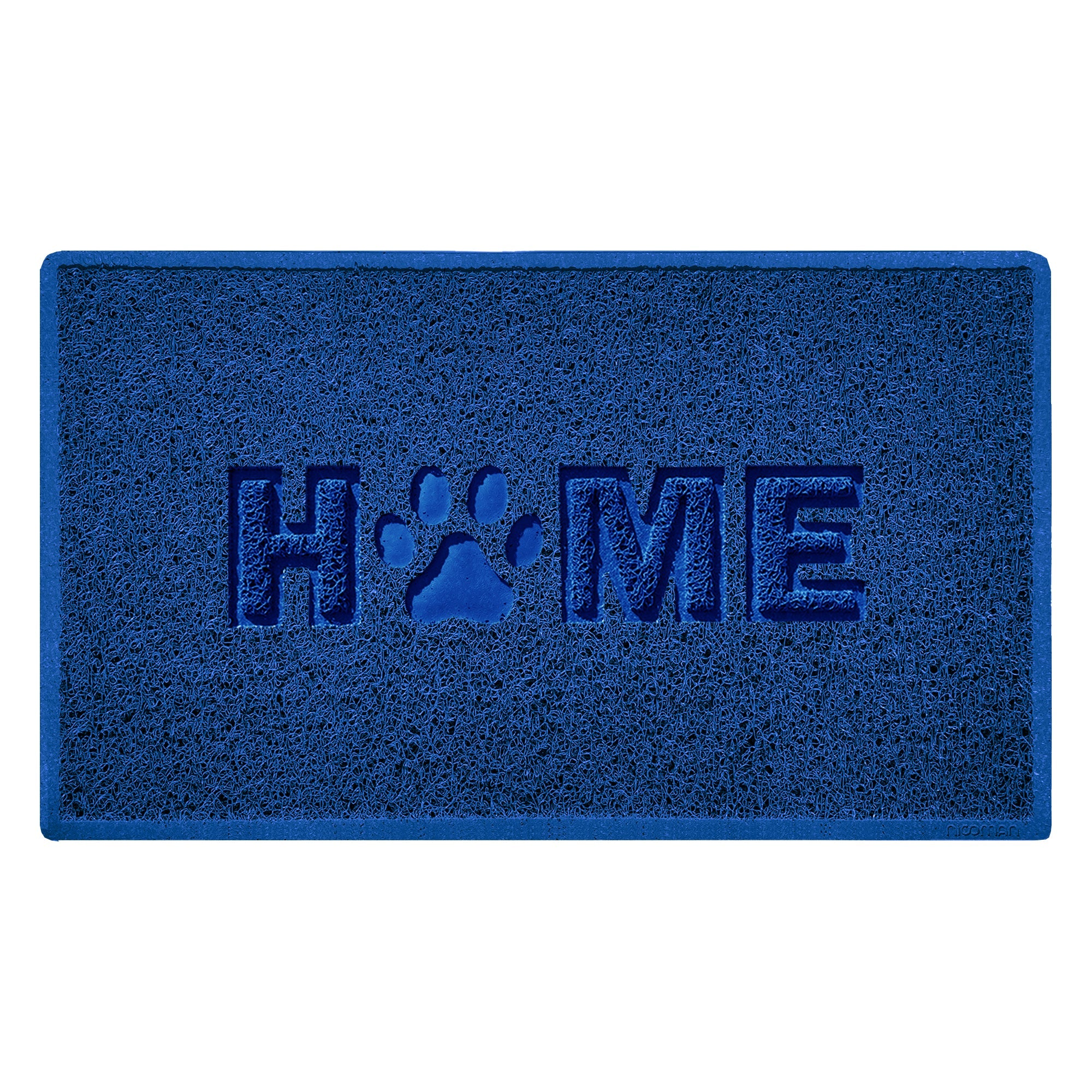 Home Paw Embossed Spaghetti Doormat Blue 75cm x 44cm