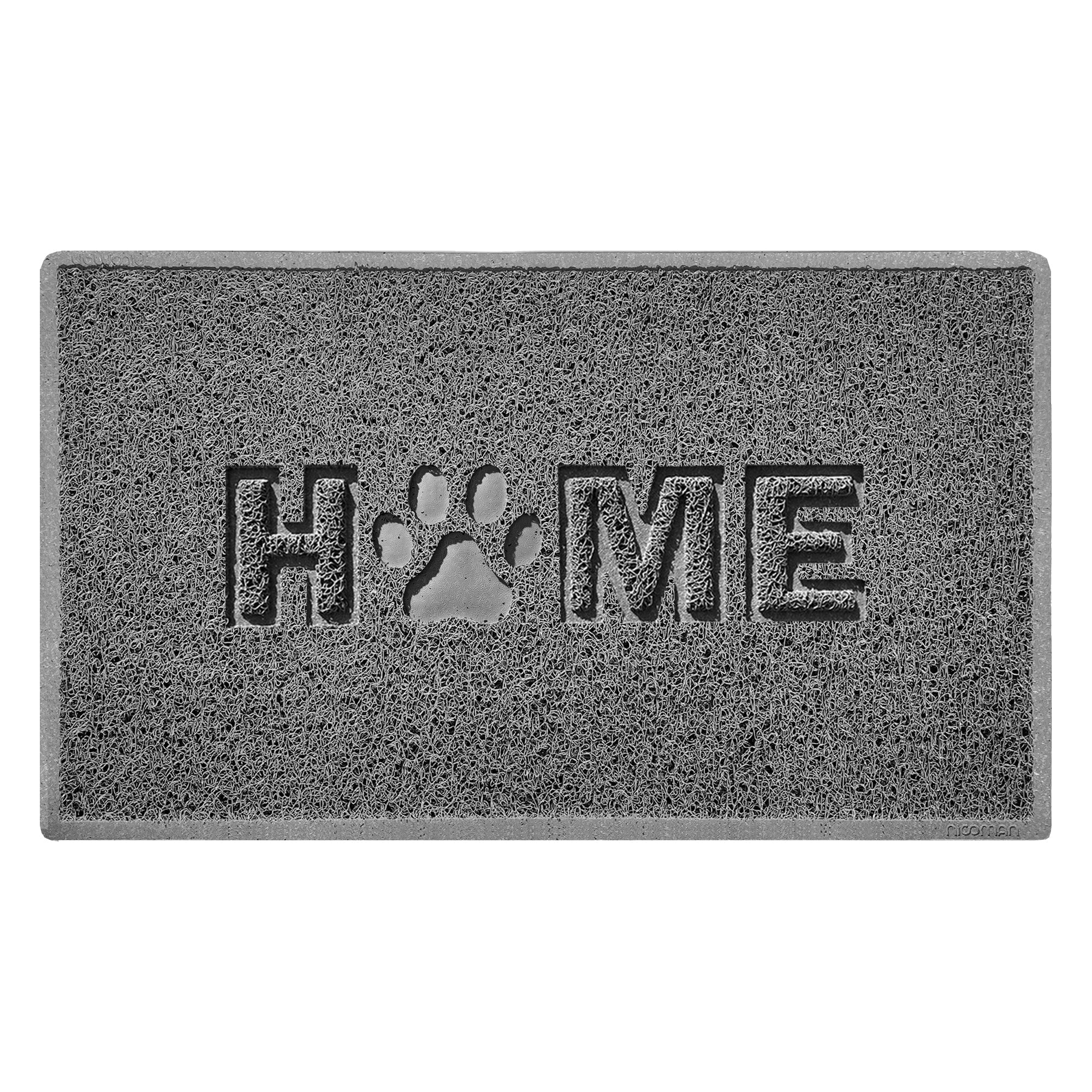 Home Paw Embossed Spaghetti Doormat Grey 75cm x 44cm