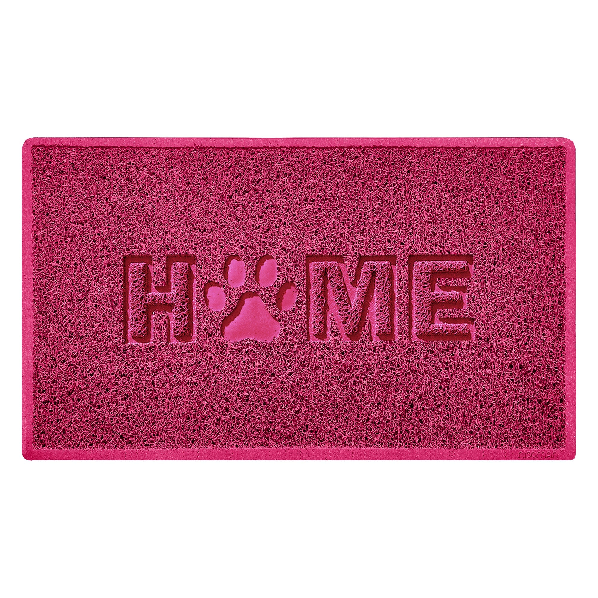 Home Paw Embossed Spaghetti Doormat Pink 75cm x 44cm