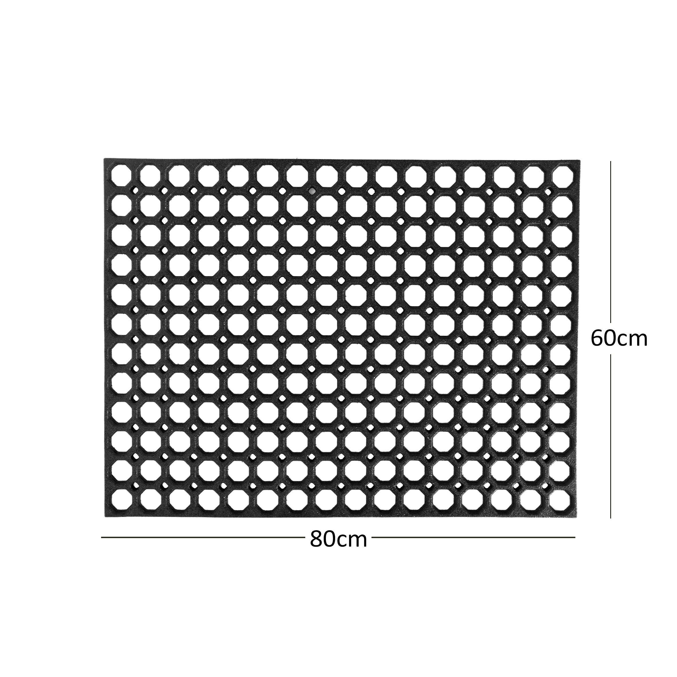 Honeycomb Style Recycled Rubber Eco Doormat 80 x 60cm Large