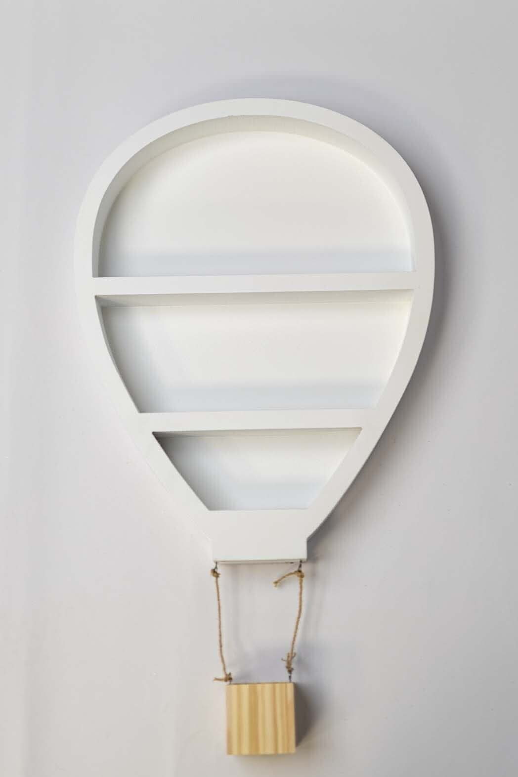 Hot Air Balloon Wall Shelf with LED Lights White MDF 70cm