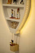 Hot Air Balloon Wall Shelf with LED Lights White MDF 70cm