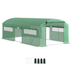 Polytunnel Greenhouse with 3 Roll-up Doors, 3 x 2 x 2m 594L x 300W x 200H cm