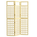 3-Panel Wooden Garden Privacy Screen, Natural Wood Finish