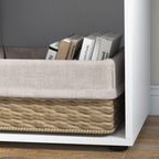 L Shaped Computer Desk, Reversible Home Office Desk with Drawers, File Cabinet and Storage Shelves, Study Table, 117 x 83.5 x 76cm, White