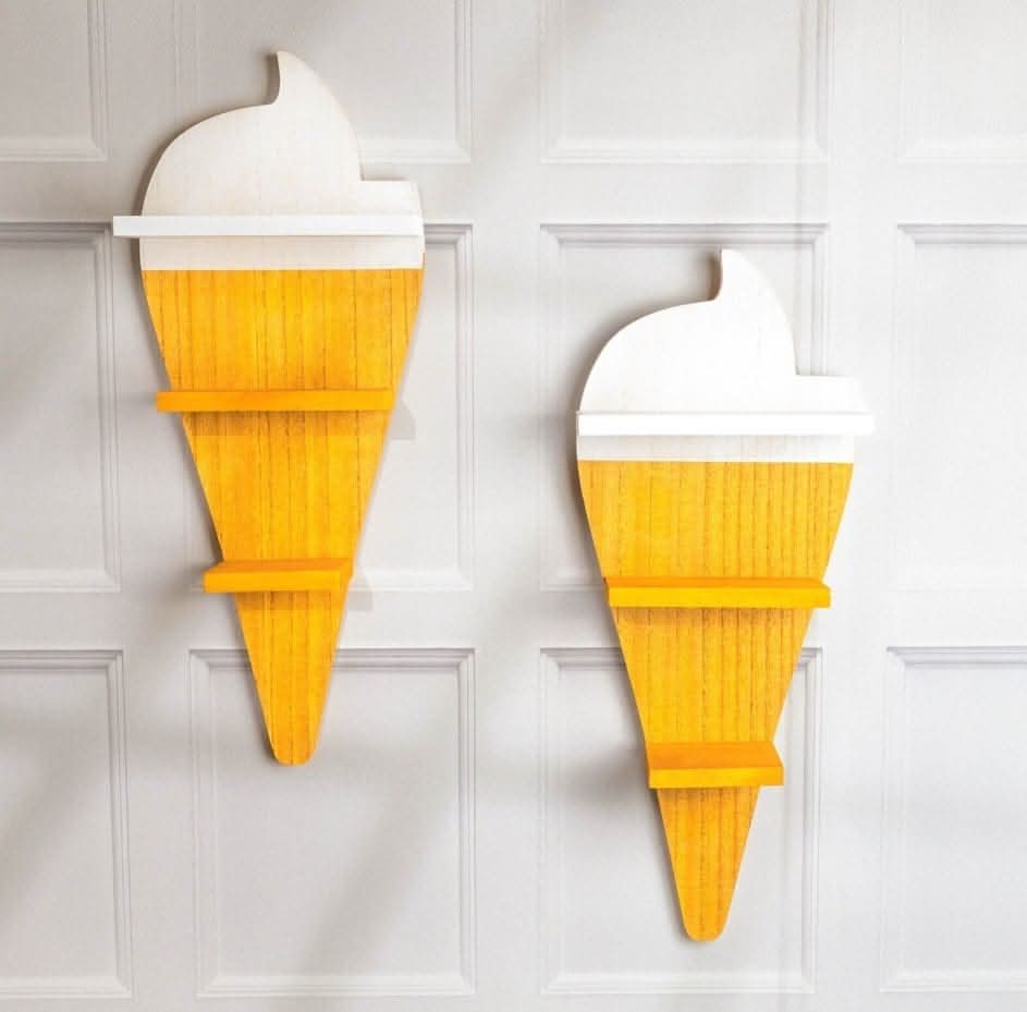 Floating Ice Cream Wall Shelves Set of 2 – Novelty Dessert Display Shelves