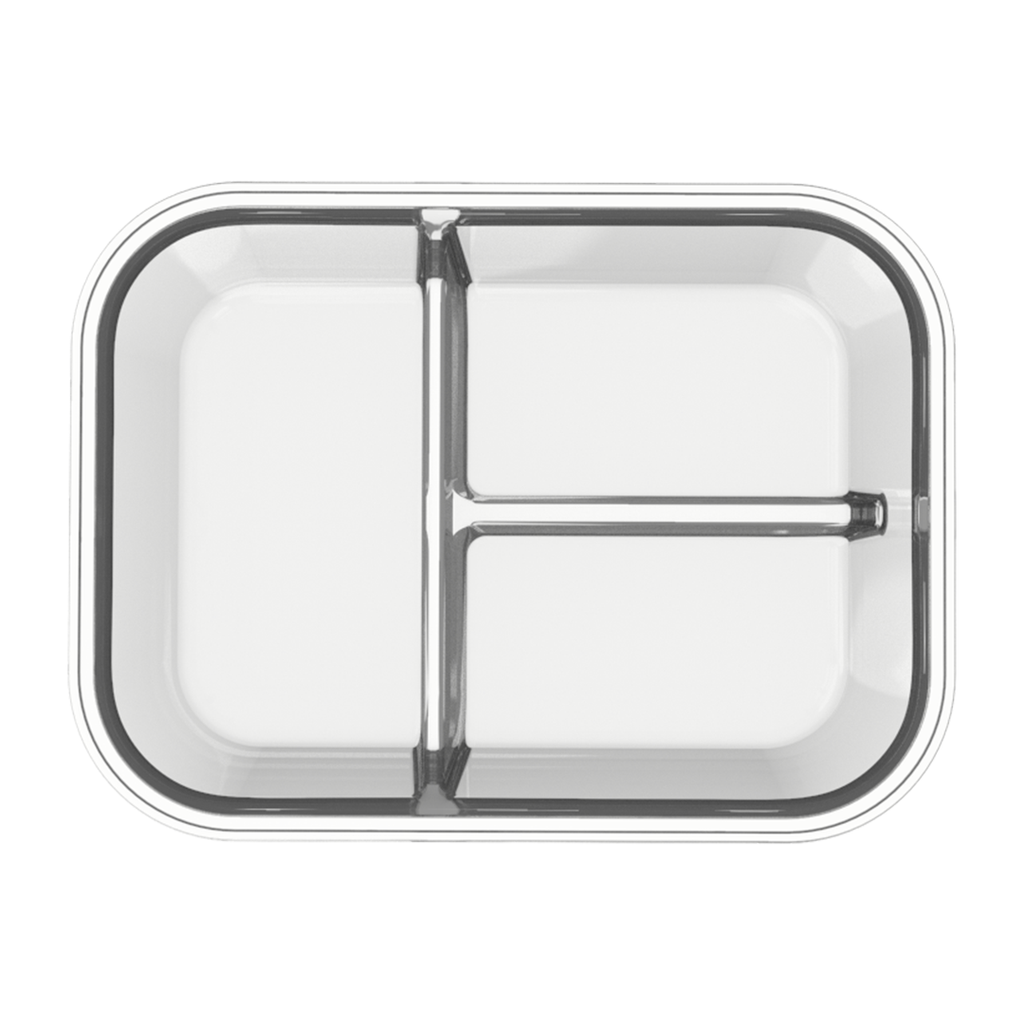 3-Compartment Glass Containers with Airtight Lids 980ml 3 Pack