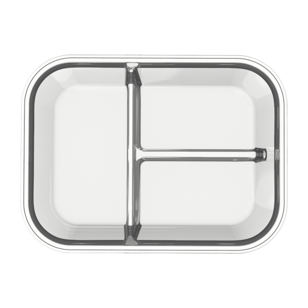 3-Compartment Glass Containers with Airtight Lids 980ml 3 Pack