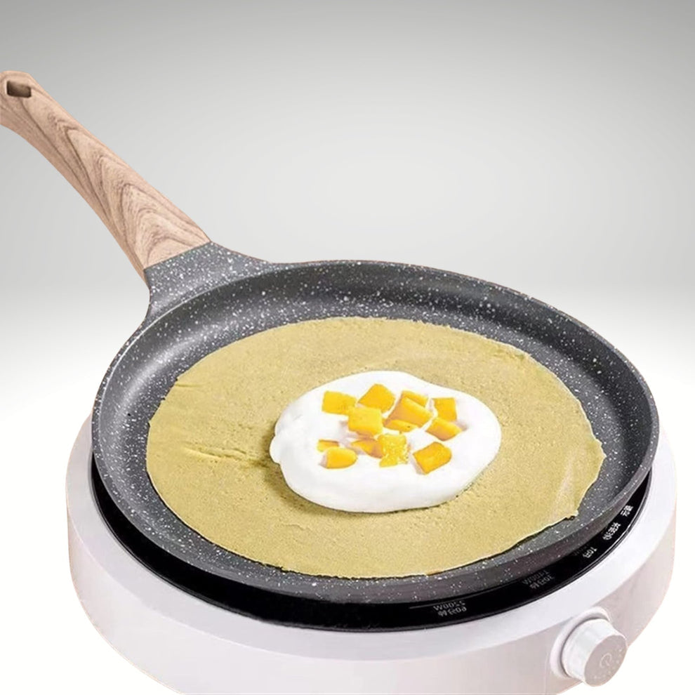 Nonstick Crepe Pan 6 8 10 Inch Flat Pan With Stay Cool Handle For Induction And Gas Stoves 28cm 10in