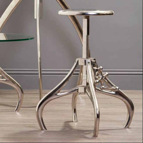 Silver Finish Adjustable Stool