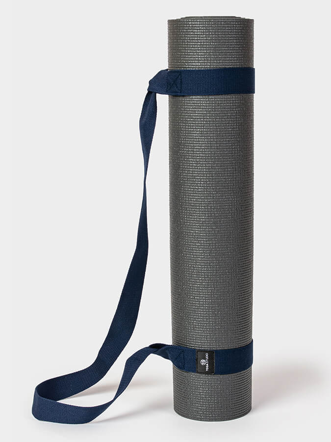 Yoga Studio Organic Cotton Yoga Mat Strap Carrier Navy Blue
