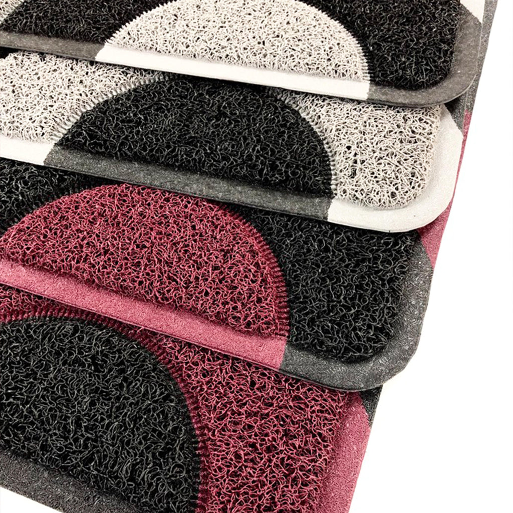 Geo Circle Spaghetti Doormat 90x60cm - Purple & Black