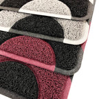 Geo Circle Spaghetti Doormat 90x60cm - Purple & Black