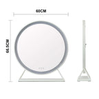 Round Silver Vanity Face LED Mirror 60cm Diameter