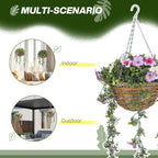 Set of 2 Artificial Plants, Azalea Flowers in Basket