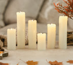 6pc Flameless LED Pillar Candles Ivory Flickering Candle Set