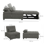 4-in-1 Pull Out Sleeper Chair Bed with Pockets