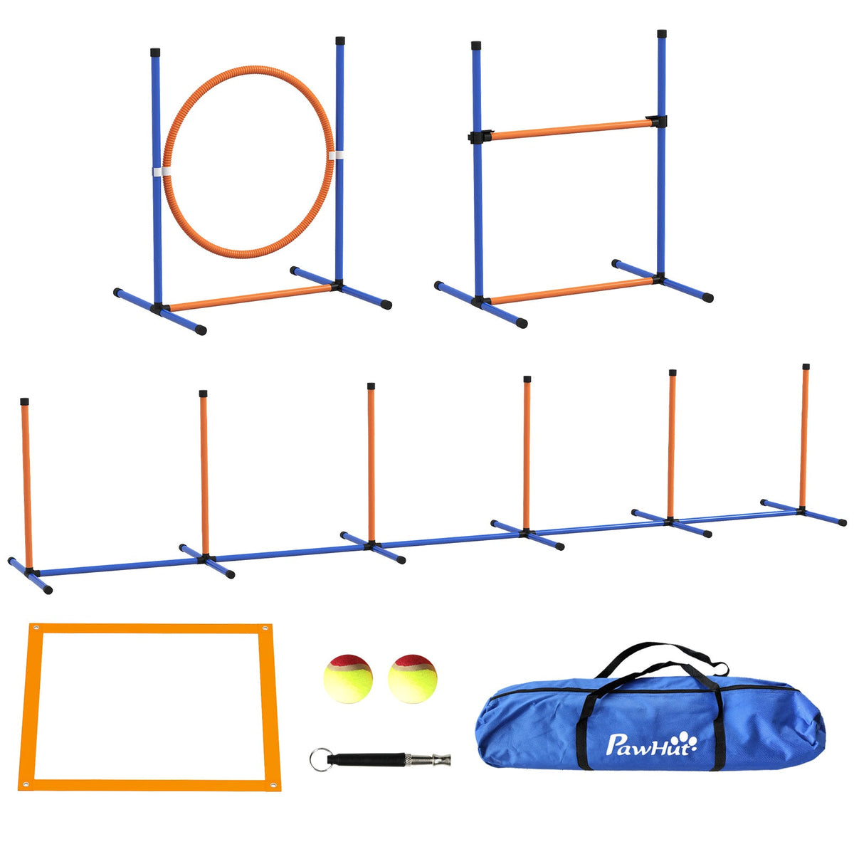4 Pcs Dog Agility Training Equipment, Dog Outdoor Games w/ Carry Bag