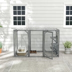 71" Wooden Cat House with 3 Platforms, Large Door for Multiple Cats