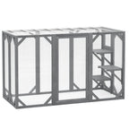 71" Wooden Cat House with 3 Platforms, Large Door for Multiple Cats
