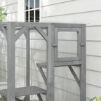 71" Wooden Cat House with 3 Platforms, Large Door for Multiple Cats