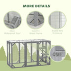 71" Wooden Cat House with 3 Platforms, Large Door for Multiple Cats