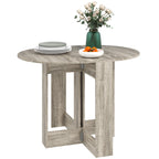 Folding Dining Table Foldable Drop Leaf Dinner Table for Kitchen Grey
