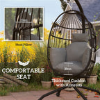 Egg Chair Outdoor Indoor Garden Swing Chair, Folding Basket