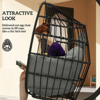 Egg Chair Outdoor Indoor Garden Swing Chair, Folding Basket