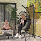 Egg Chair Outdoor Indoor Garden Swing Chair, Folding Basket